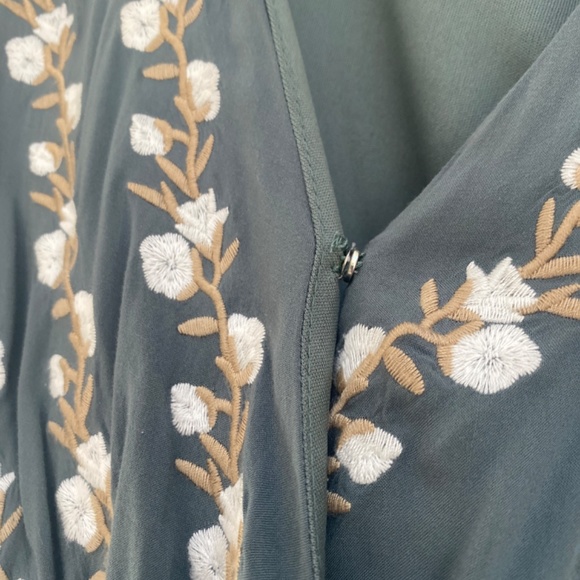 Jodifl Parklan Embroidered Wrap Dress in Jade - Picture 4 of 6